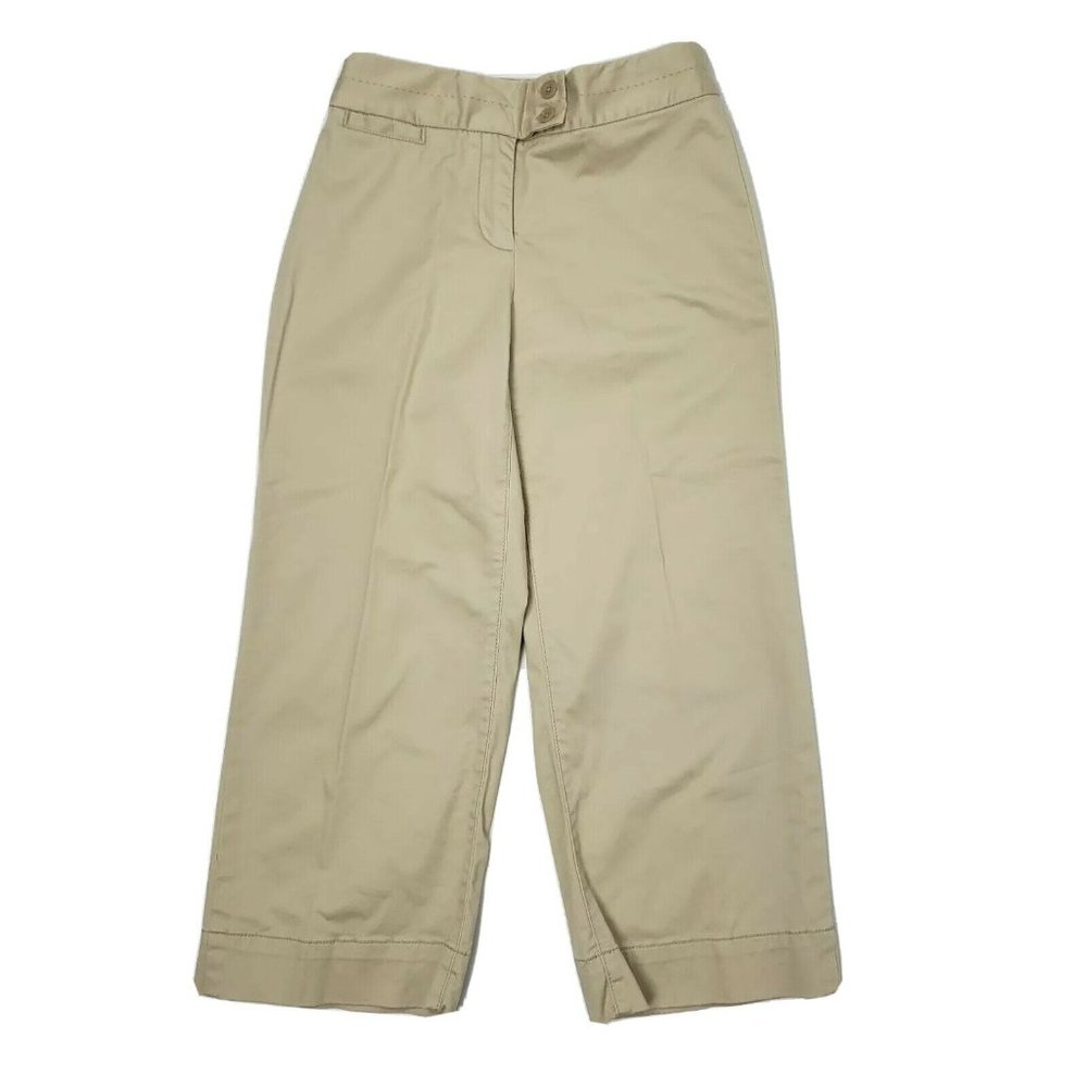 JANEVILLE Tan Cropped‎ Chino Pants Size 0